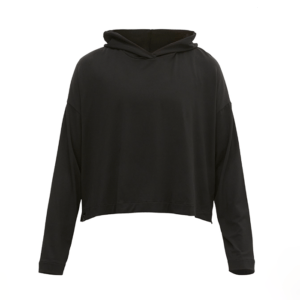 Soft Cropped Hoodie, Black