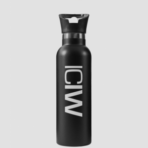 Butik 13 Stainless Steel Water Bottle 600 ml, Black/White