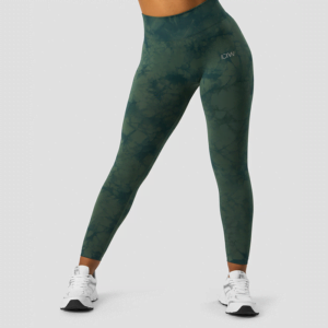 Butik 1 Define Seamless Tie Dye Tights, Dark Green Melange