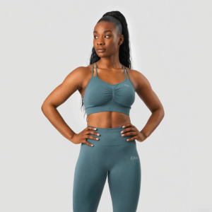 EcoBottle 500ml Squeeze 4 Define Seamless Scrunch Sports Bra, Jungle Green