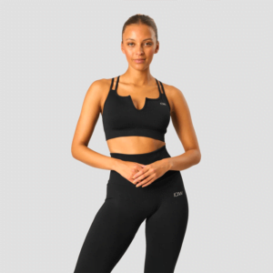 Butik 13 Ribbed Define Seamless Strappy Bra, Black