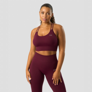 Butik 4 Ribbed Define Seamless Sports Bra, Dark Burgundy