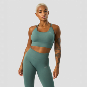 Butik 12 Ribbed Define Seamless Sports Bra, Sea Green
