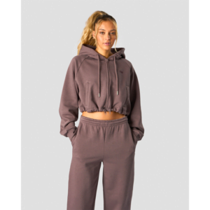 Everyday Cropped Hoodie Wmn, Dusty Brown