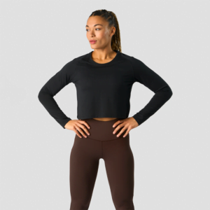 Stride Cropped Long Sleeve, Black