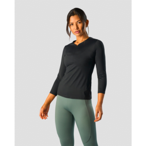 Charge Zipper 7/8 Sleeve Wmn, Black