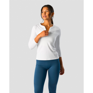 Charge Zipper 7/8 Sleeve Wmn, White