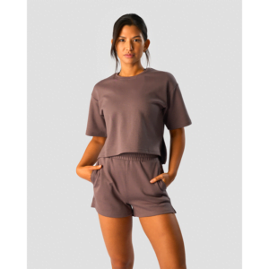 Butik 2 Revive Heavy Cropped T-Shirt Wmn, Dusty Brown