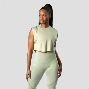 Butik 7 Rush Cropped Tank Top, Light Sage Green