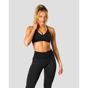 Signature Seamless Sports Bra, Black