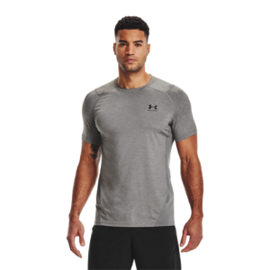 Butik 3 UA HG Armour Fitted SS, Carbon Heather/Black