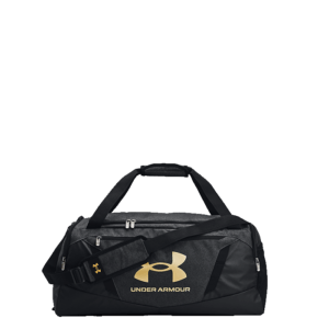 UA Undeniable 5.0 Duffle Medium, Black Heather/Black/Metallic Gold