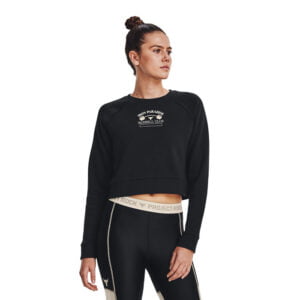 Butik 13 UA Project Rock Gym Fleece Crew, Black/White