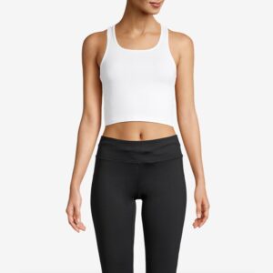 Butik 10 Crop Rib Racerback, White