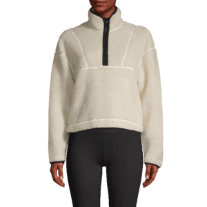Butik 15 Pile Half Zip, Off White