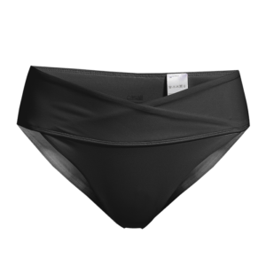 High Waist Wrap Bikini Brief, Black