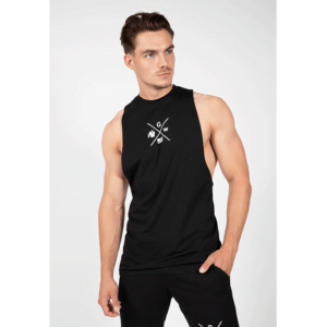 Cisco Drop Armhole Tank Top, Black/White
