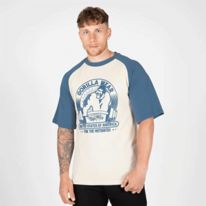 Butik 1 Logan Oversized T-Shirt, Beige/Blue