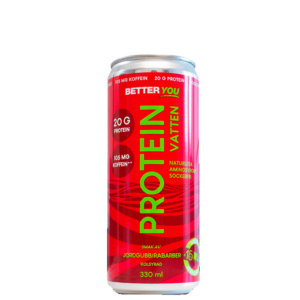 Butik 1 Proteinvatten Koffein Jordgubb Rabarber 330 ml