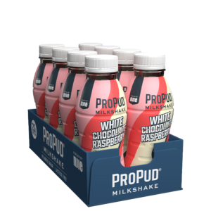 8 x ProPud Protein Milkshake, 330 ml, White Chocolate Raspberry