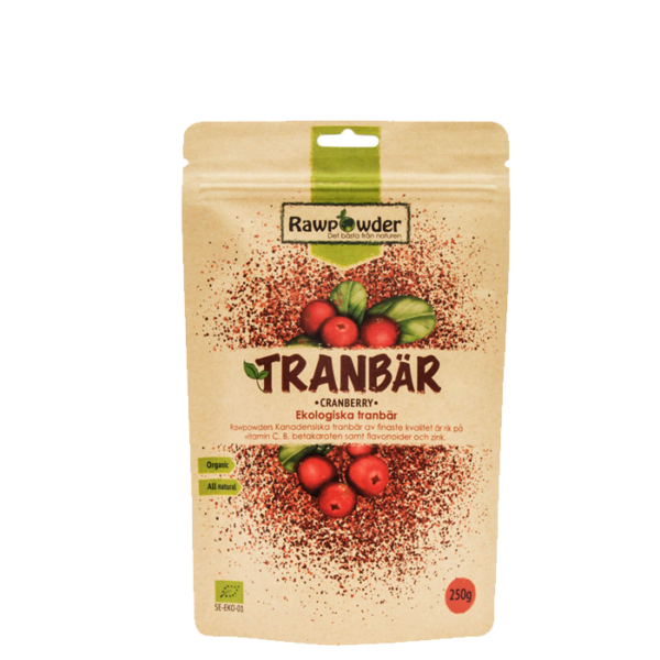 Ekologiska tranbär 250 g